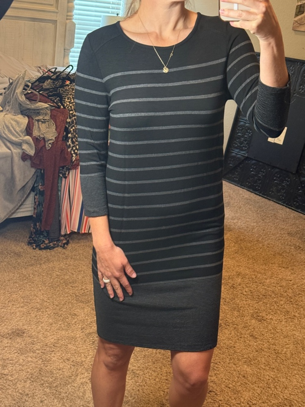 Classic Black Striped Dress